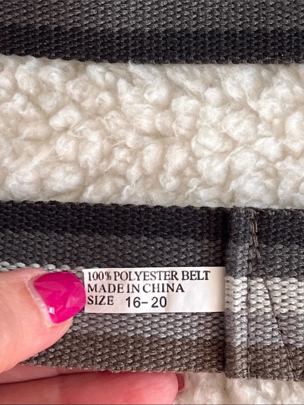Set of 3 D-Ring Canvas Belts in neutral colors. Size 16-20.